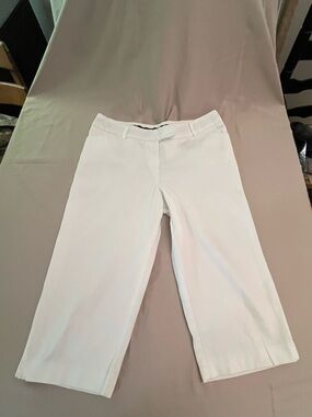 George White Cropped Wide-Leg Pants